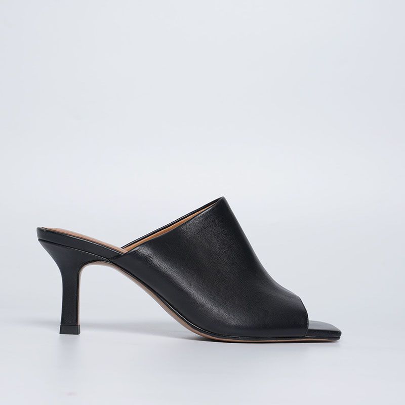Luxury Leather High Heel Mules for Women - Custom Designer Shoes
