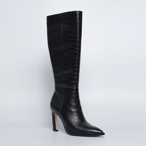 KM010-2.jpg Luxury Croco Leather High Heel Boots