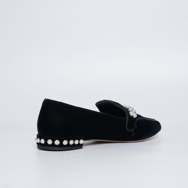Elegant Black Pearl Flat Slippers | Handmade Designer Shoes – Kaimoo Shoes