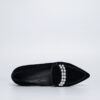 Elegant Black Pearl Flat Slippers | Handmade Designer Shoes – Kaimoo Shoes