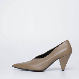 Luxury Leather Cone Heel Bootie - Custom Handmade Women's Boots.jpg Luxury Leather Cone Heel Bootie – Handmade Women's Ankle Boots