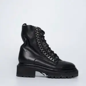 Luxury Lug Sole Combat Boots for Women – Custom Handmade Black Leather Boots