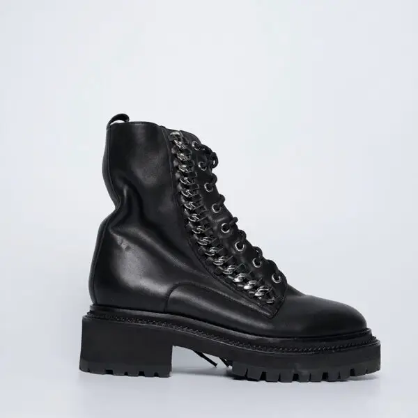 Luxury Lug Sole Combat Boots for Women – Custom Handmade Black Leather Boots