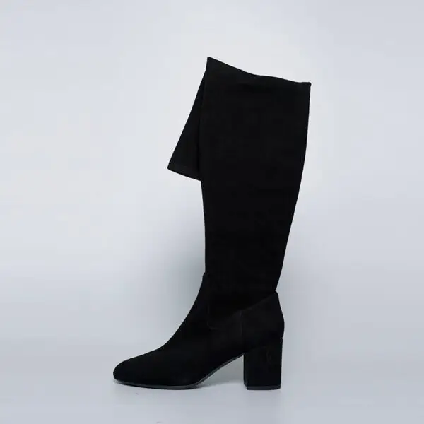 KM020-1.jpg Luxury Suede Stretch Knee-High Boots | Custom Women’s Designer Footwear