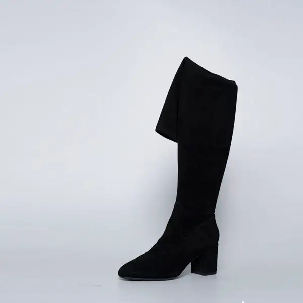 KM020-2.jpg Luxury Suede Stretch Knee-High Boots | Custom Women’s Designer Footwear